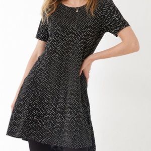 NWT Fat Face UK Simone Black Dot Dress 8